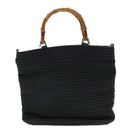 GUCCI Bamboo Hand Bag Nylon Black Auth am6667-13