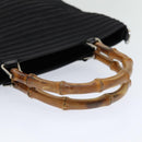 GUCCI Bamboo Hand Bag Nylon Black Auth am6667-7