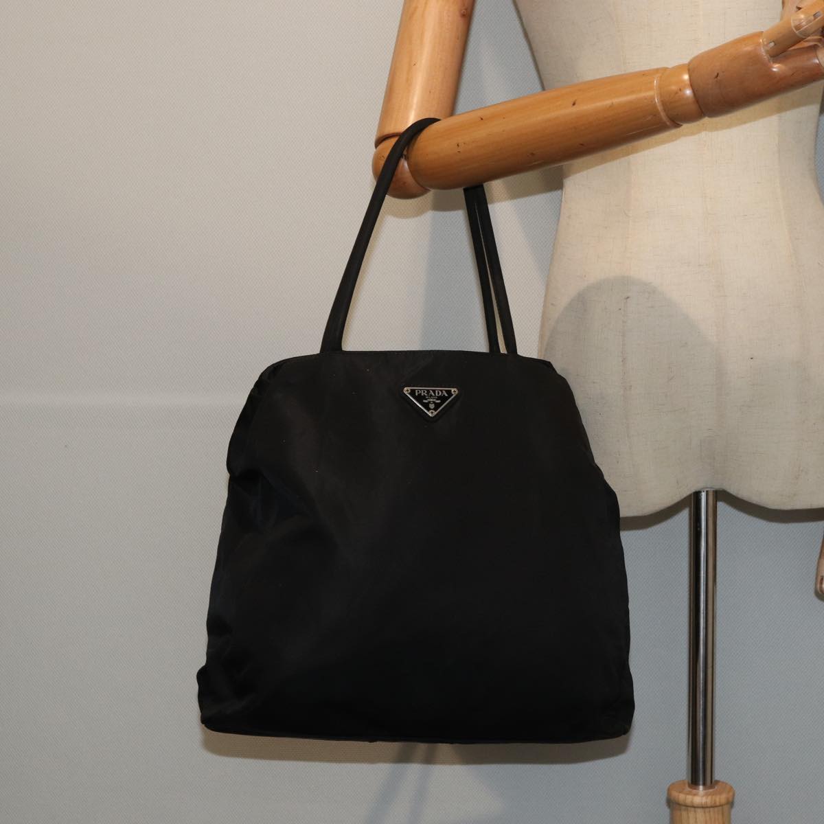 PRADA Hand Bag Nylon Black Auth am6668