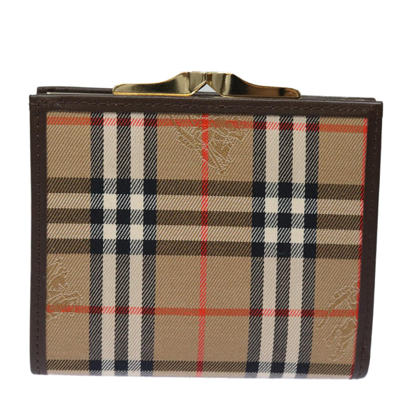 Burberrys Nova Check Wallet Canvas Beige Auth am6671