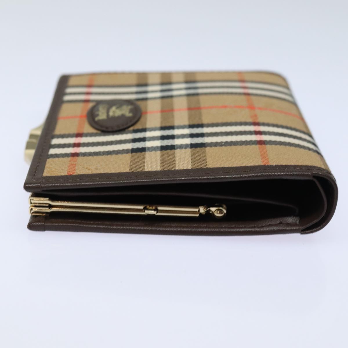 Burberrys Nova Check Wallet Canvas Beige Auth am6671