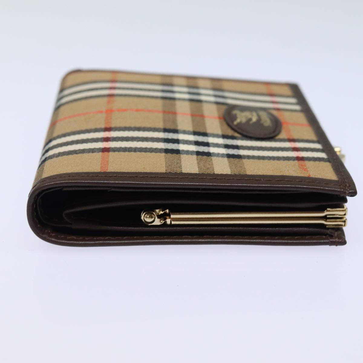 Burberrys Nova Check Wallet Canvas Beige Auth am6671