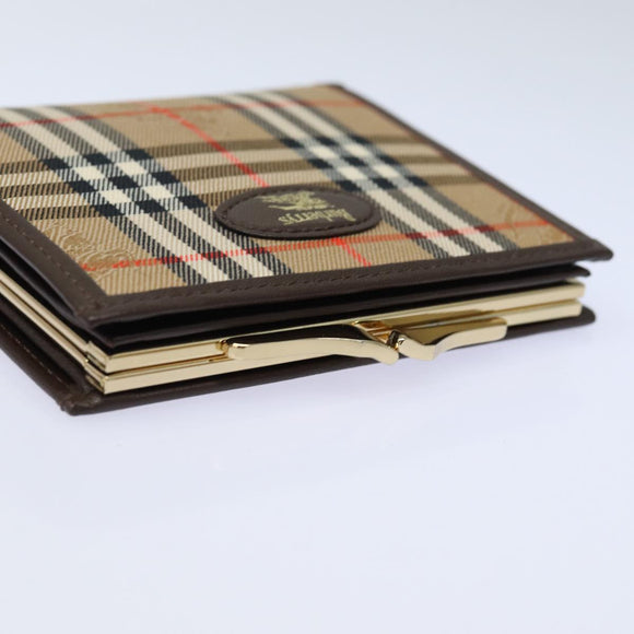 Burberrys Nova Check Wallet Canvas Beige Auth am6671