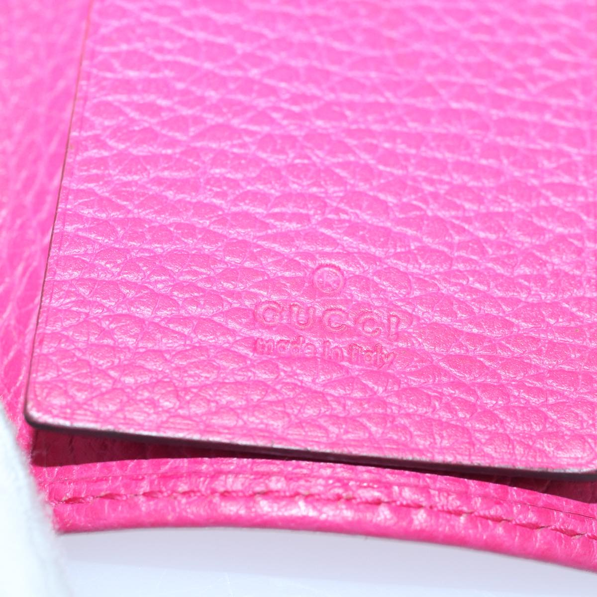 GUCCI GG Marmont Key Case Leather Pink Auth am6672