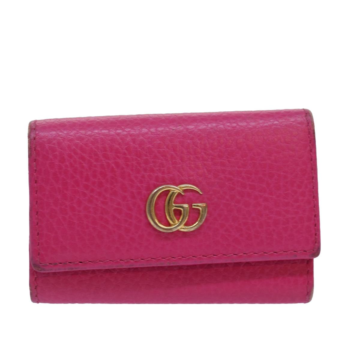 GUCCI GG Marmont Key Case Leather Pink Auth am6672 - 0