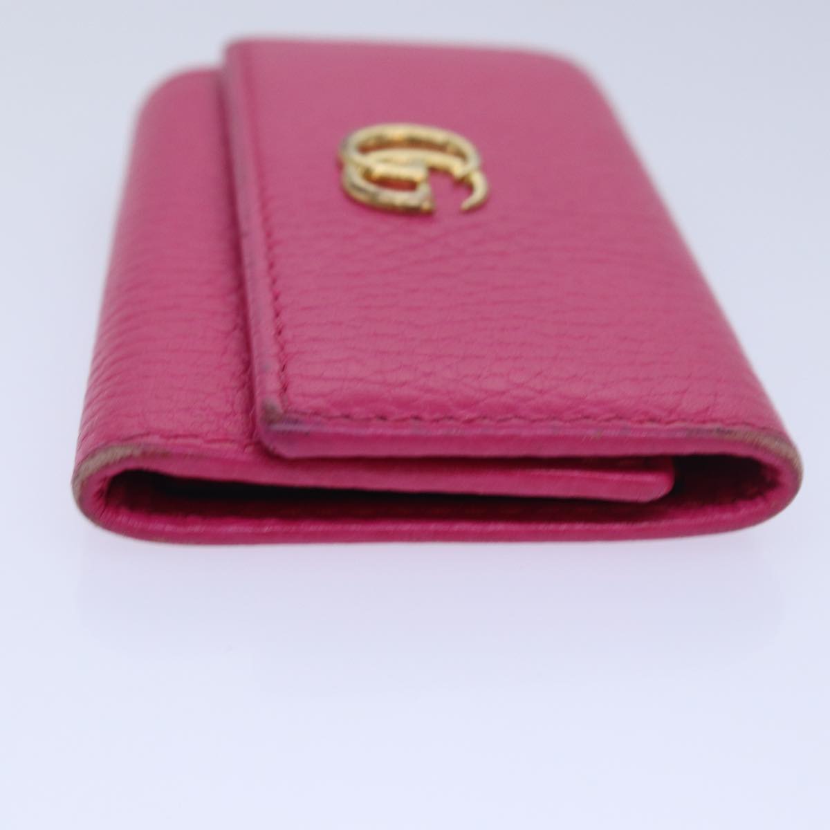 GUCCI GG Marmont Key Case Leather Pink Auth am6672