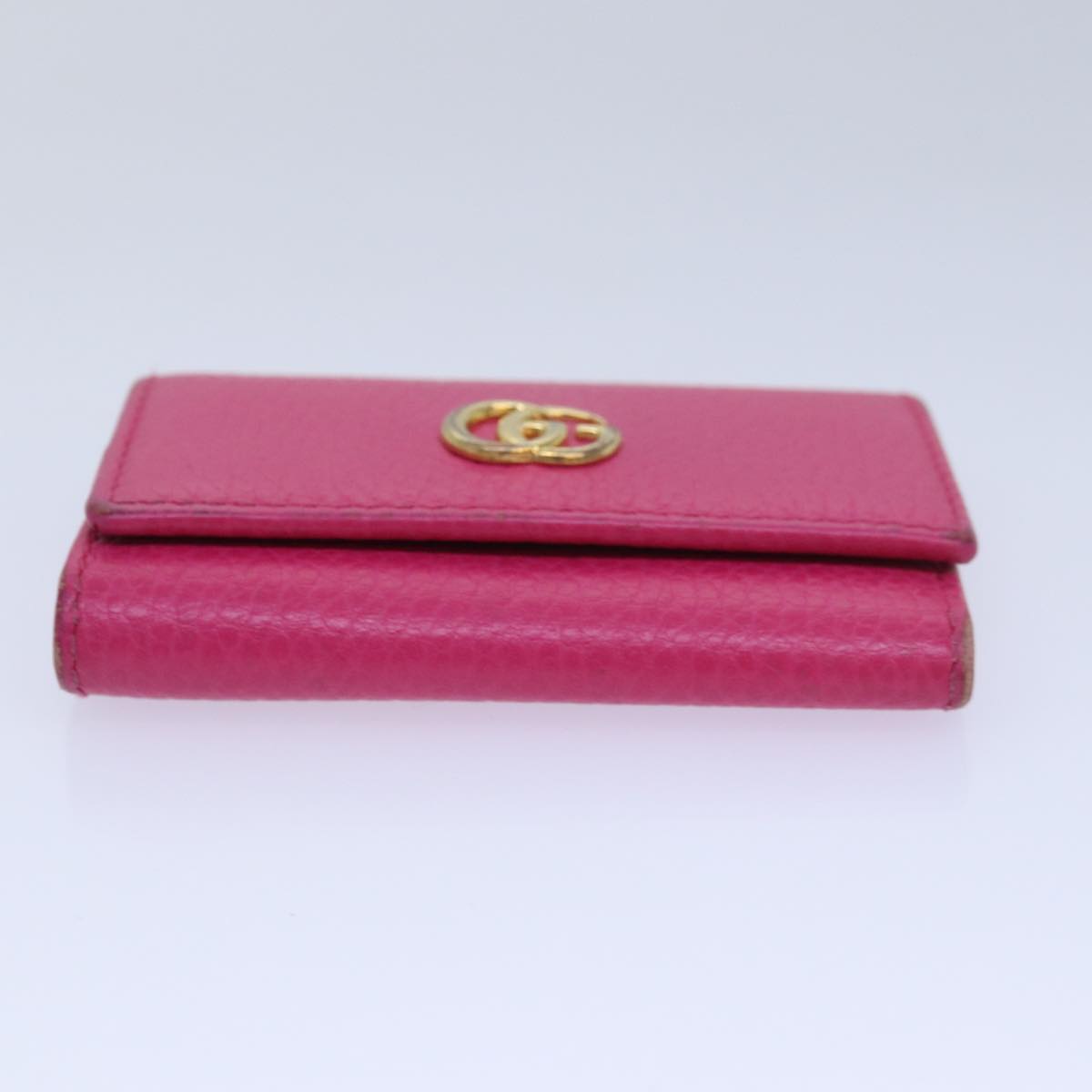 GUCCI GG Marmont Key Case Leather Pink Auth am6672