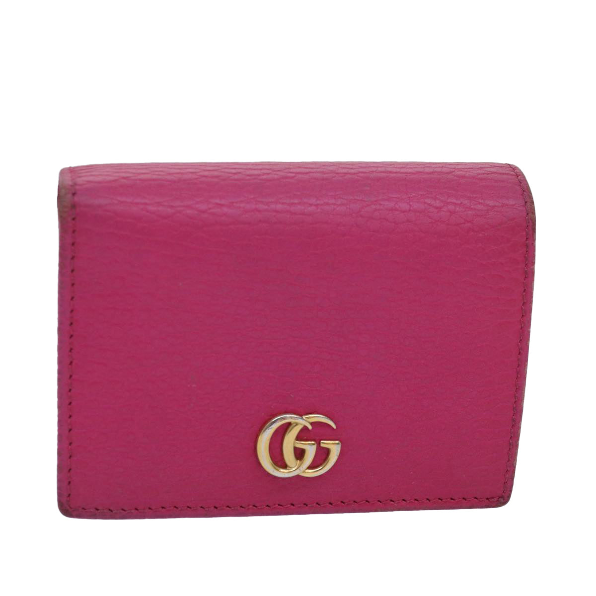 GUCCI GG Marmont Wallet Leather Pink Auth am6673