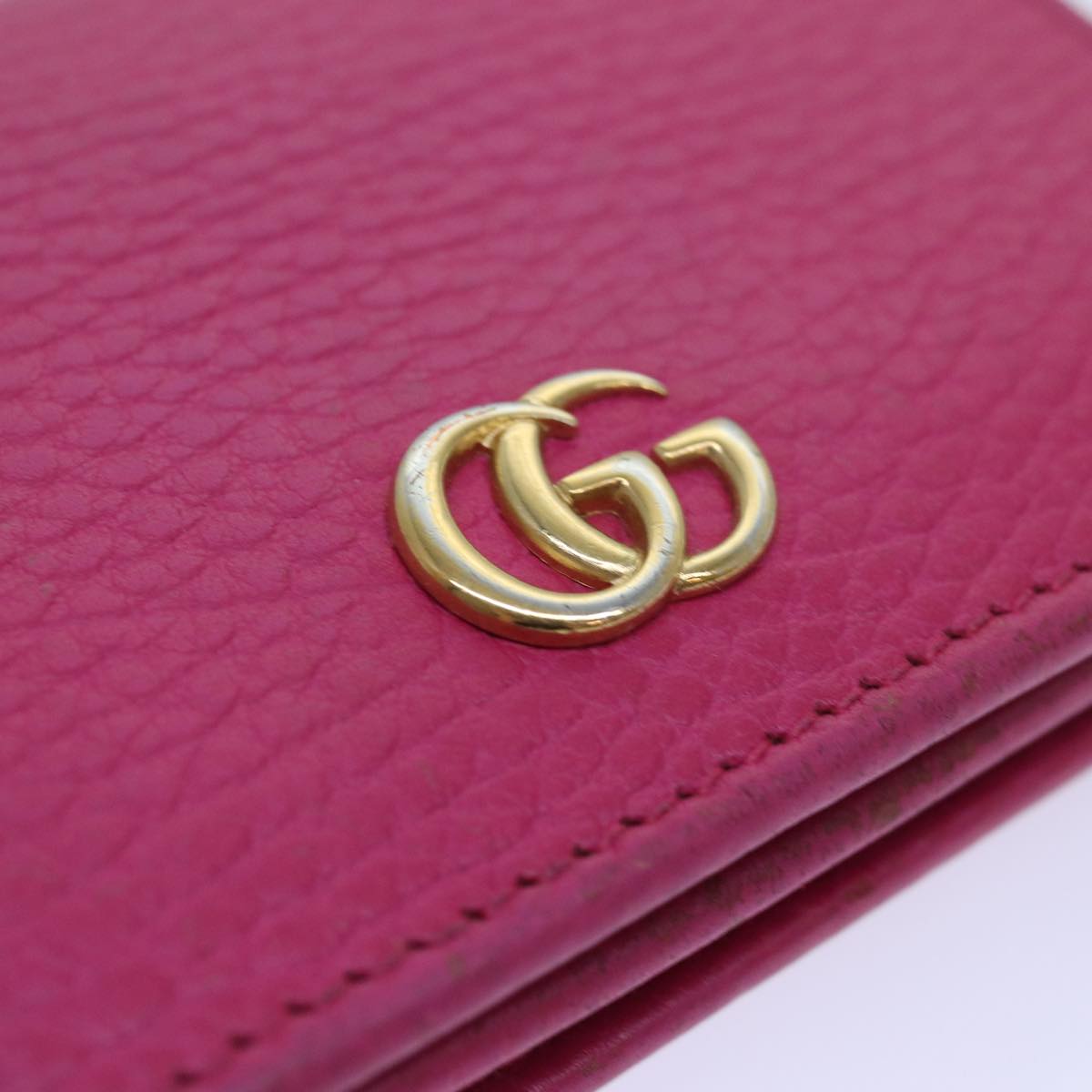 GUCCI GG Marmont Wallet Leather Pink Auth am6673