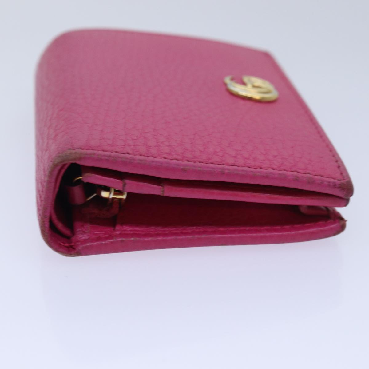 GUCCI GG Marmont Wallet Leather Pink Auth am6673