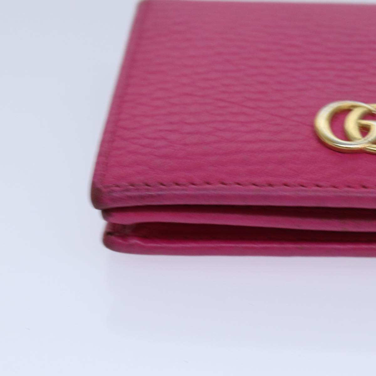 GUCCI GG Marmont Wallet Leather Pink Auth am6673