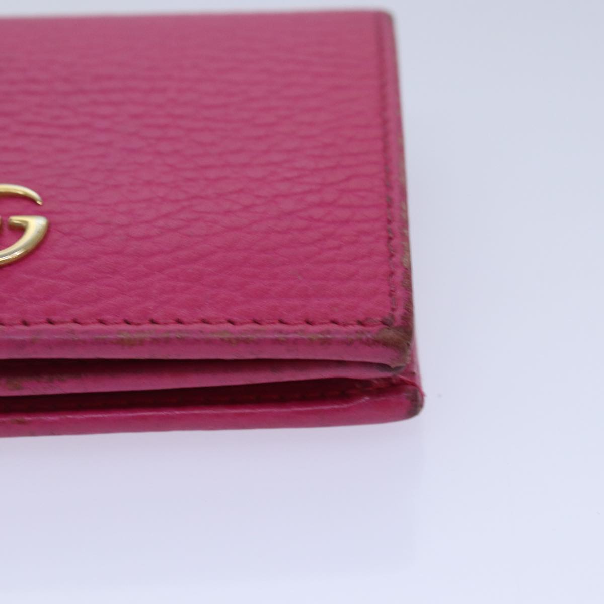 GUCCI GG Marmont Wallet Leather Pink Auth am6673