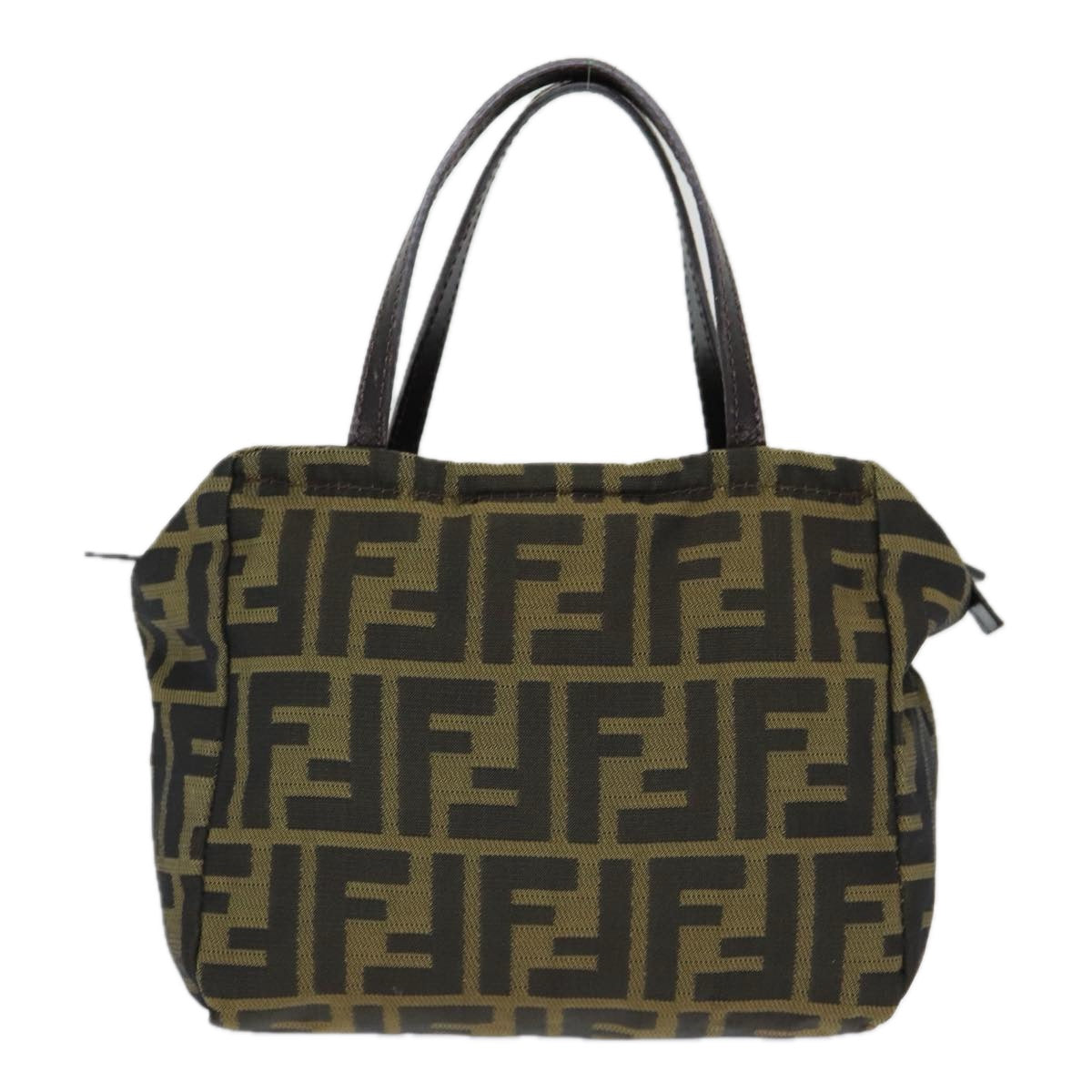 FENDI Zucca Canvas Hand Bag Brown 2415 8N000 Auth am6679 - 0