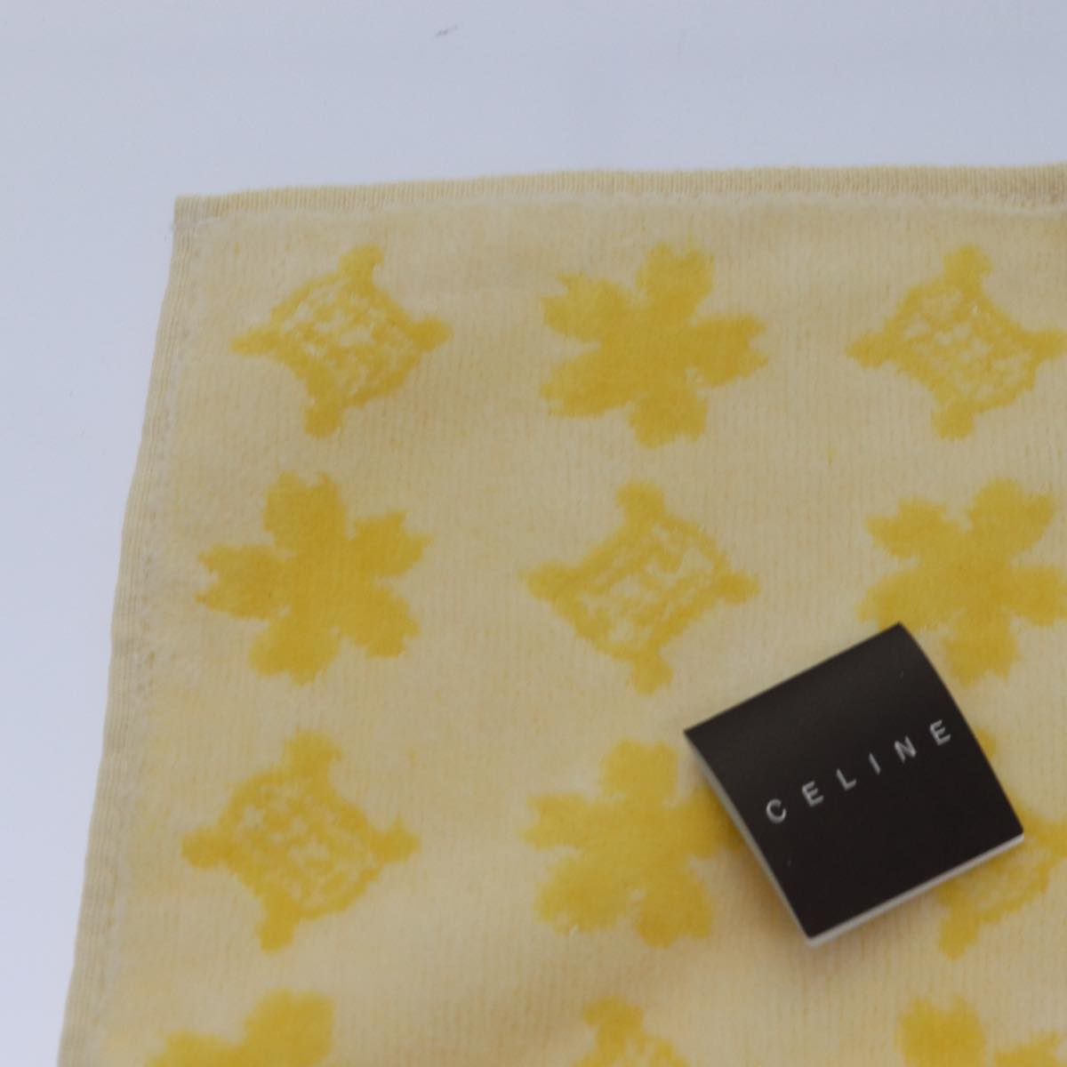 CELINE Macadam Canvas Towel Pouch Set Canvas Yellow Auth am6681