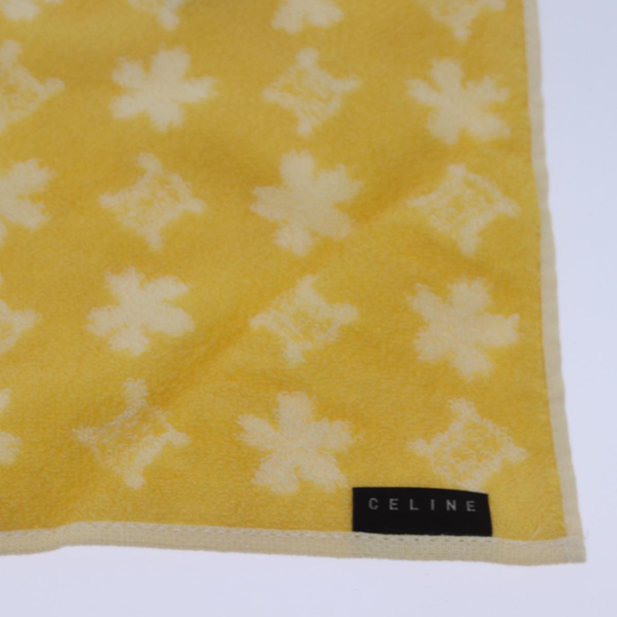 CELINE Macadam Canvas Towel Pouch Set Canvas Yellow Auth am6681