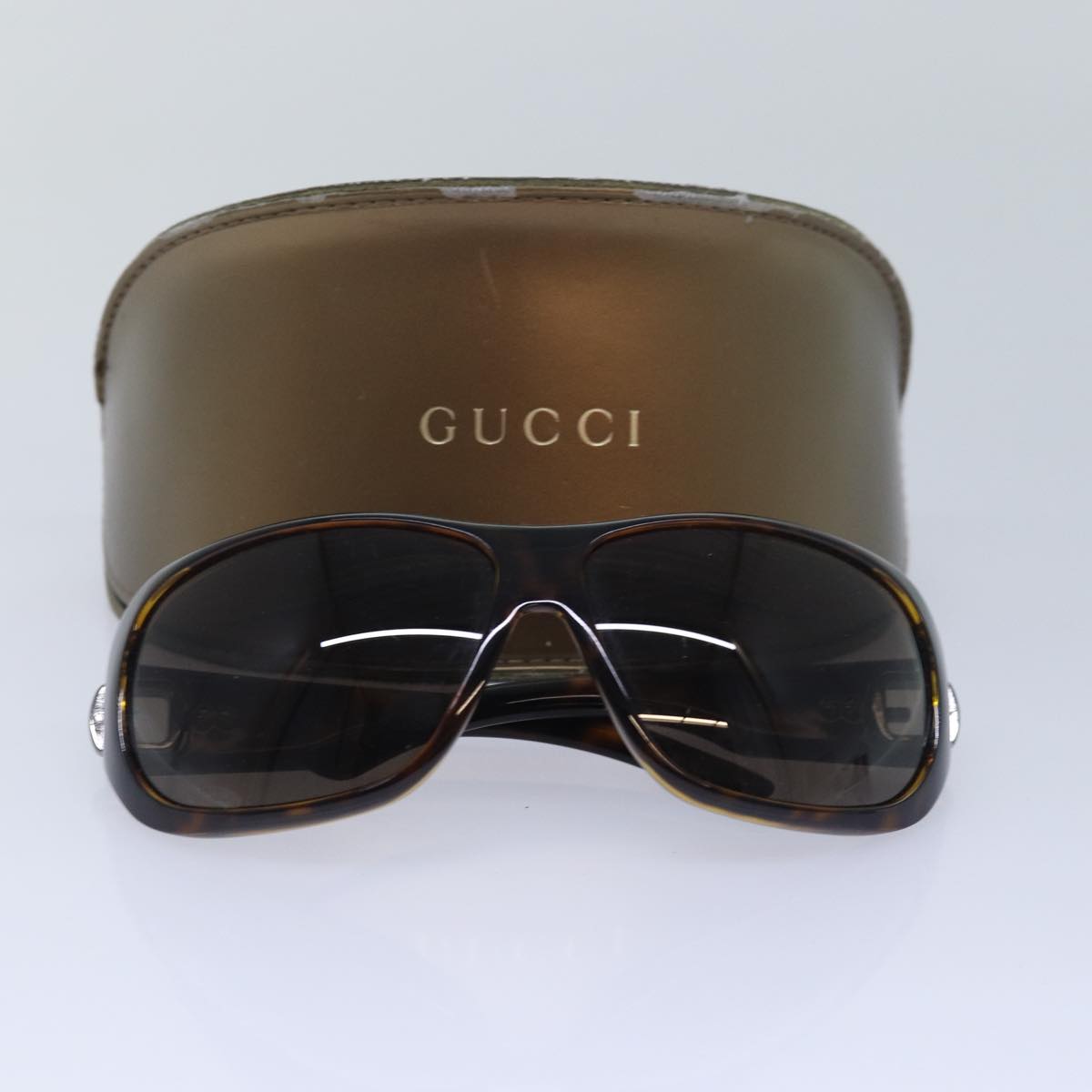 GUCCI Sunglasses plastic Brown Auth am6687