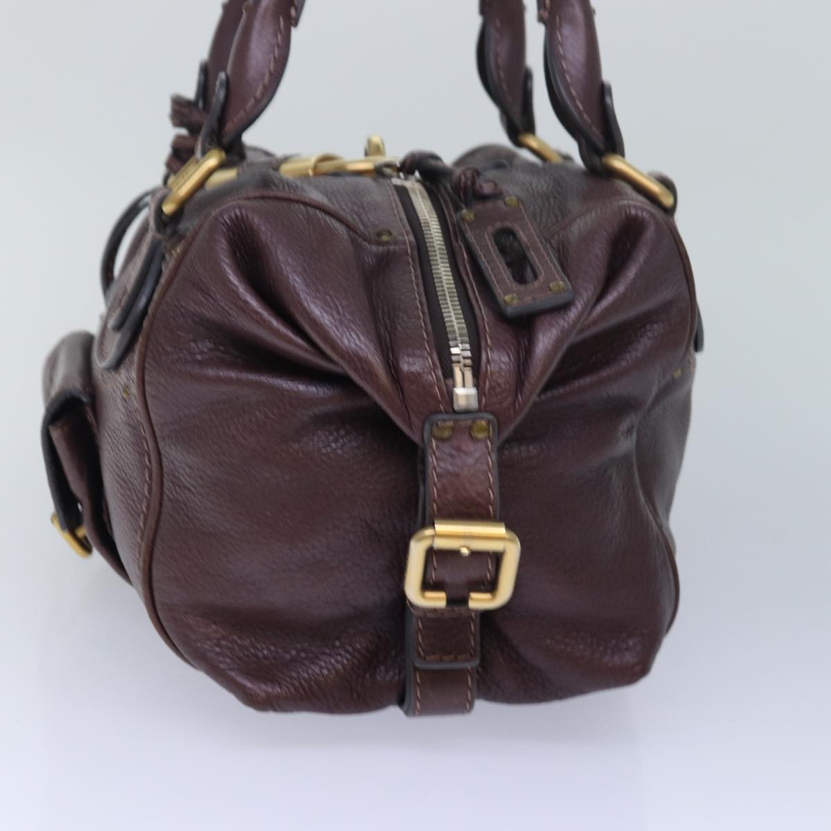 Chloe Paddington Hand Bag Leather Brown Auth am6690