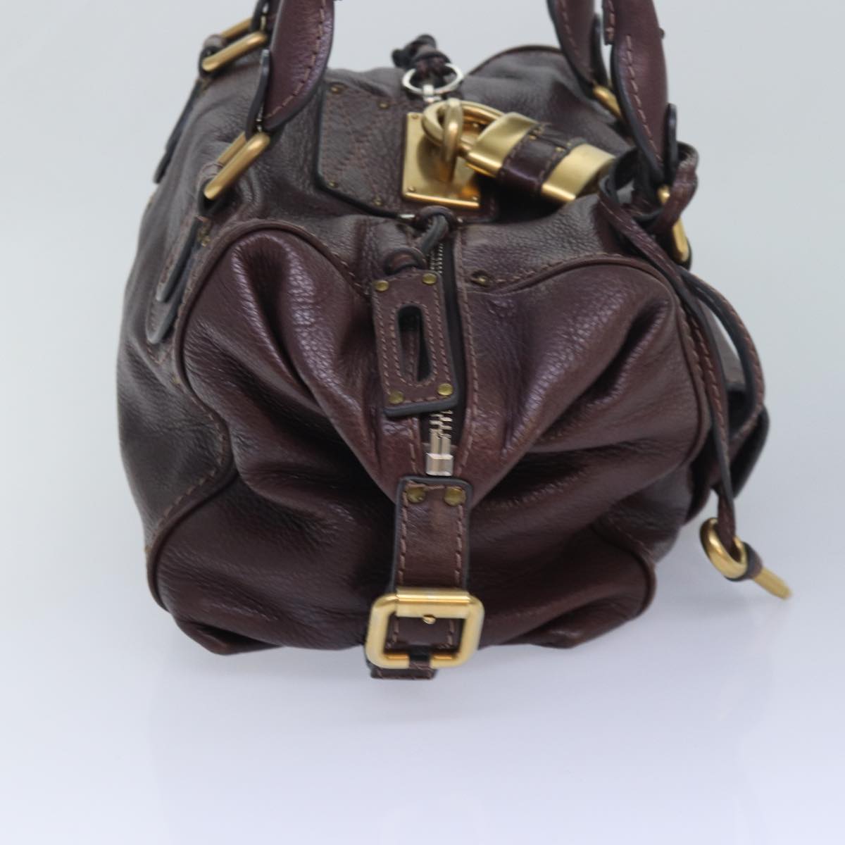 Chloe Paddington Hand Bag Leather Brown Auth am6690