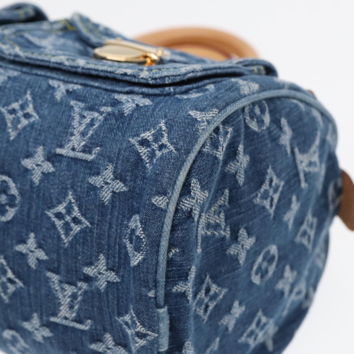 LOUIS VUITTON Monogram Denim Neo Speedy Hand Bag Blue M95019 LV Auth am6691S