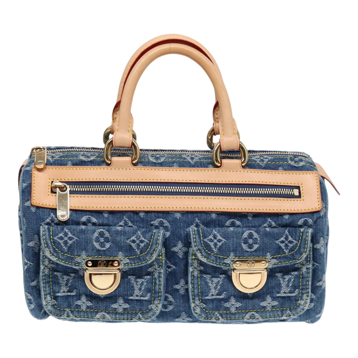 LOUIS VUITTON Monogram Denim Neo Speedy Hand Bag Blue M95019 LV Auth am6691S - 0