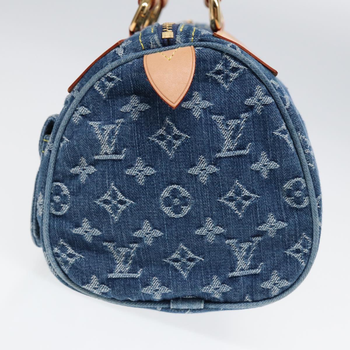 LOUIS VUITTON Monogram Denim Neo Speedy Hand Bag Blue M95019 LV Auth am6691S