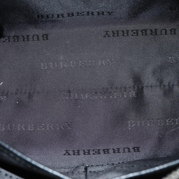 BURBERRY Nova Check Shoulder Bag Nylon Black Beige Auth am6696