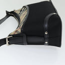 BURBERRY Nova Check Shoulder Bag Nylon Black Beige Auth am6696-4