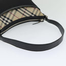 BURBERRY Nova Check Shoulder Bag Nylon Black Beige Auth am6696-7