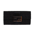 FENDI Zucchino Canvas Long Wallet Brown Auth am6703-13