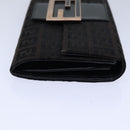 FENDI Zucchino Canvas Long Wallet Brown Auth am6703-3