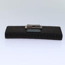FENDI Zucchino Canvas Long Wallet Brown Auth am6703-5