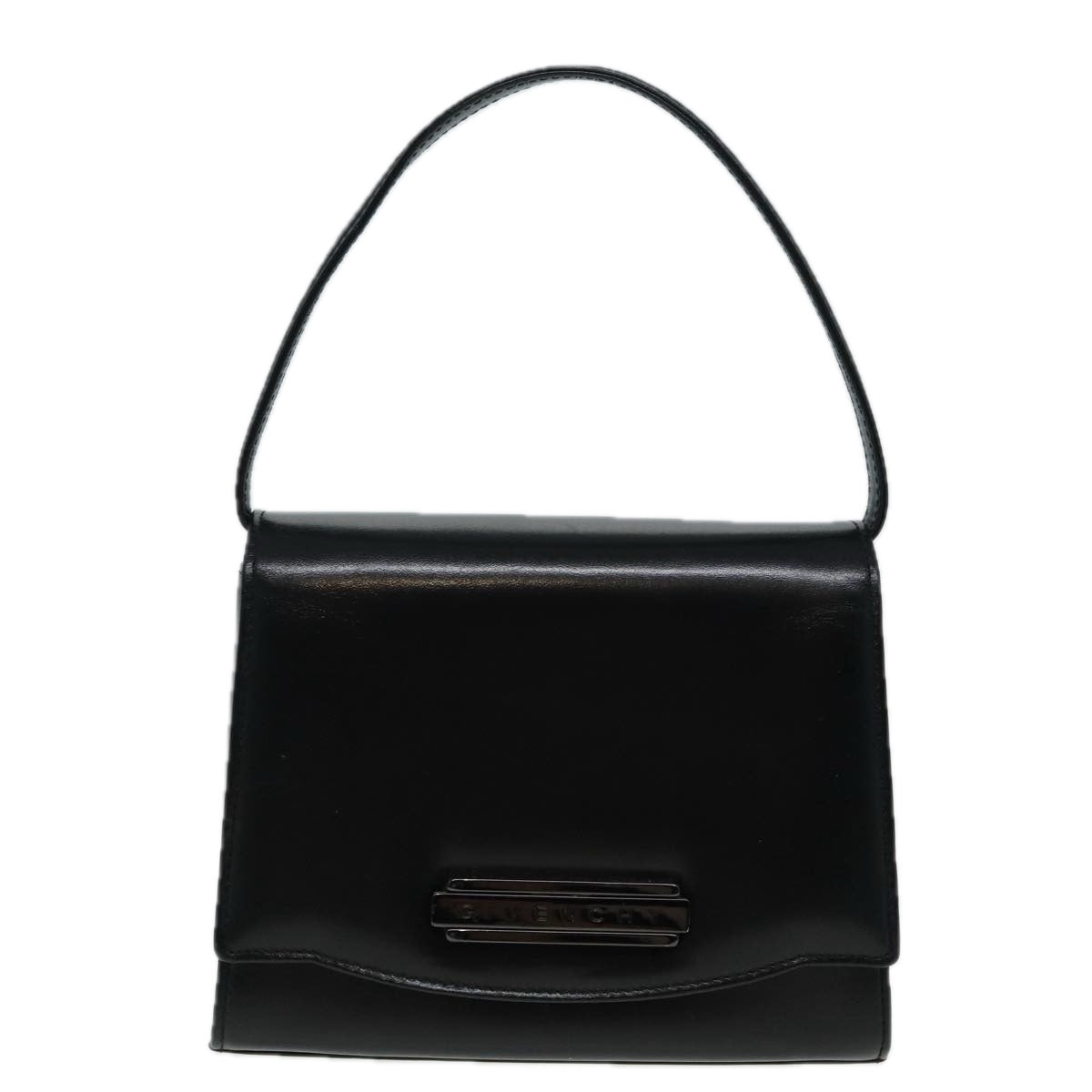 GIVENCHY Hand Bag Leather Black Auth am6709 - 0