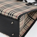 BURBERRY Nova Check Hand Bag Canvas Beige Black Auth am6710-9