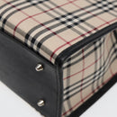 BURBERRY Nova Check Hand Bag Canvas Beige Black Auth am6710-16