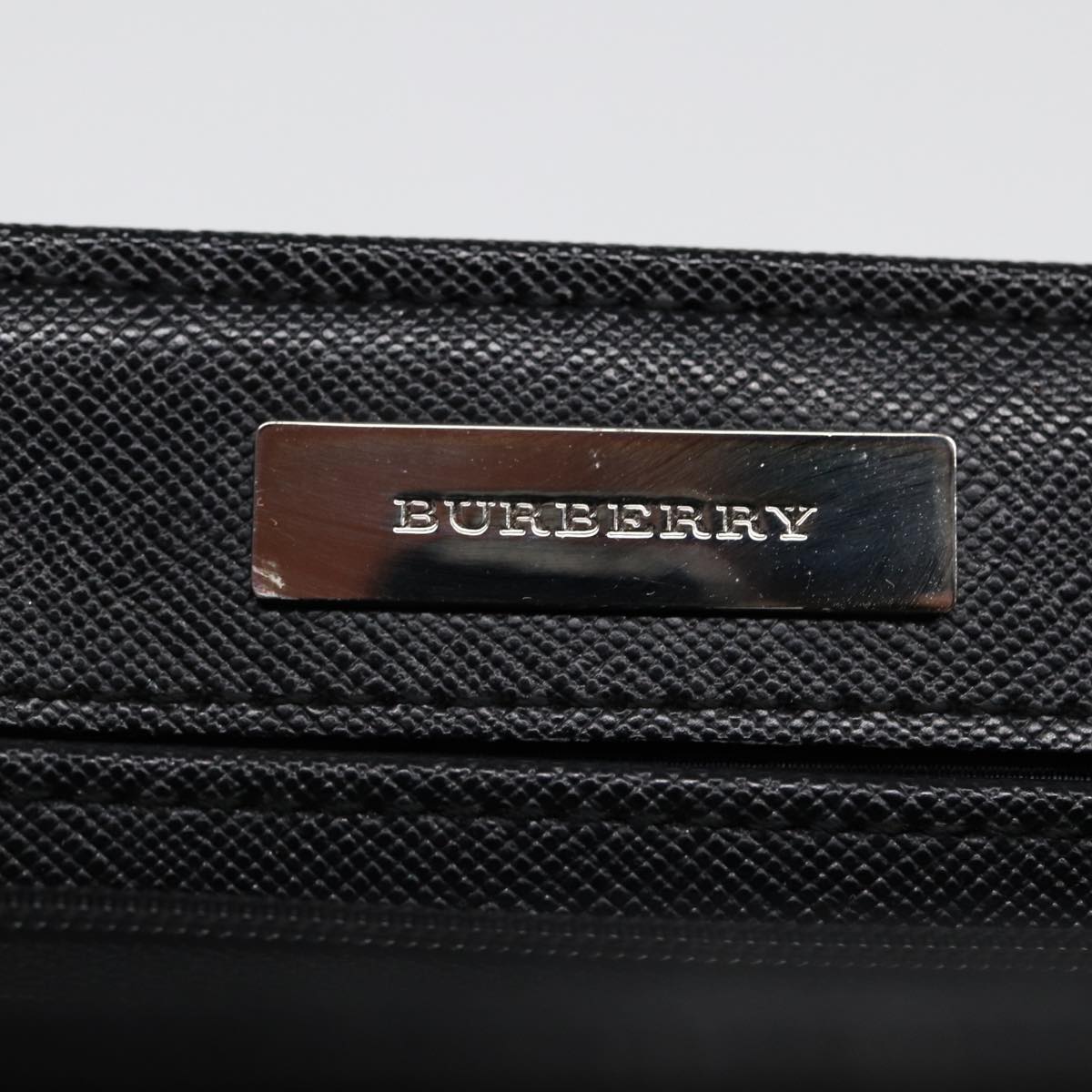 BURBERRY Nova Check Hand Bag Canvas Beige Black Auth am6710