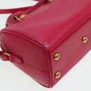 SAINT LAURENT Baby Duffel Hand Bag Leather 2way Red Auth am6711-10