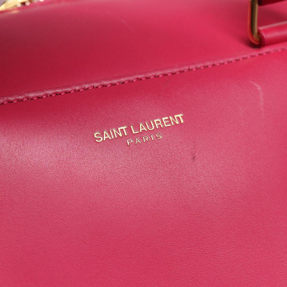 SAINT LAURENT Baby Duffel Hand Bag Leather 2way Red Auth am6711