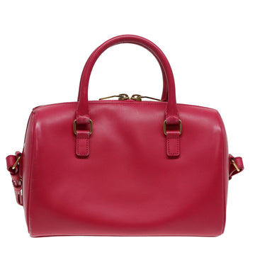 SAINT LAURENT Baby Duffel Hand Bag Leather 2way Red Auth am6711 - 0