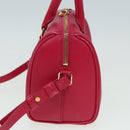 SAINT LAURENT Baby Duffel Hand Bag Leather 2way Red Auth am6711-3