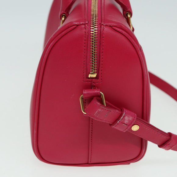 SAINT LAURENT Baby Duffel Hand Bag Leather 2way Red Auth am6711