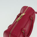 SAINT LAURENT Baby Duffel Hand Bag Leather 2way Red Auth am6711-6