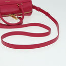 SAINT LAURENT Baby Duffel Hand Bag Leather 2way Red Auth am6711-9