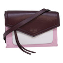 GIVENCHY Shoulder Bag Leather Wine Red Silver pink Auth am6721-1