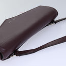 GIVENCHY Shoulder Bag Leather Wine Red Silver pink Auth am6721-6