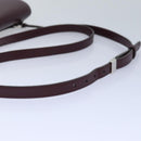 GIVENCHY Shoulder Bag Leather Wine Red Silver pink Auth am6721-7