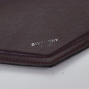 GIVENCHY Shoulder Bag Leather Wine Red Silver pink Auth am6721-10