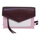 GIVENCHY Shoulder Bag Leather Wine Red Silver pink Auth am6721-13