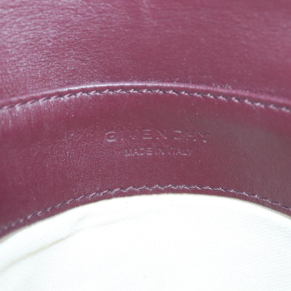 GIVENCHY Shoulder Bag Leather Wine Red Silver pink Auth am6721