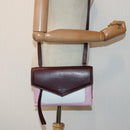 GIVENCHY Shoulder Bag Leather Wine Red Silver pink Auth am6721-25