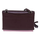 GIVENCHY Shoulder Bag Leather Wine Red Silver pink Auth am6721-2